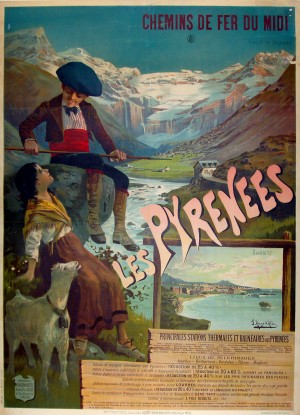Les Pyrenees vintage poster